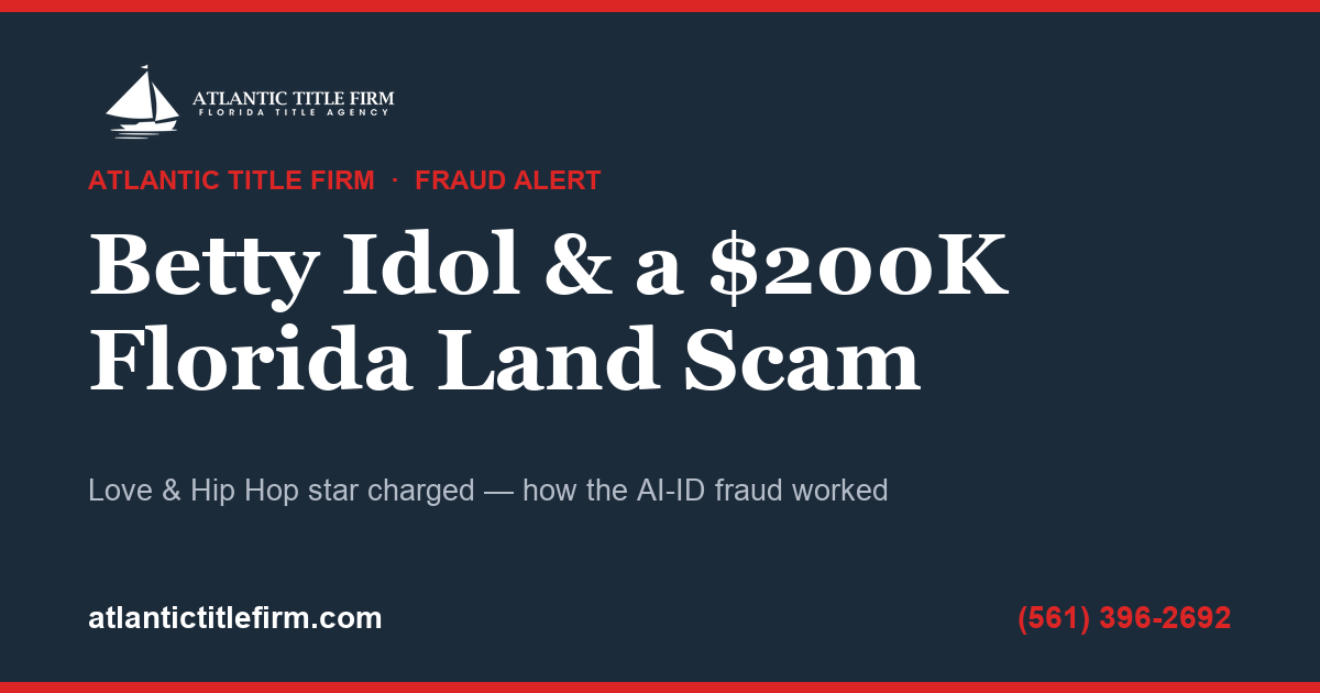 Love & Hip Hop's Betty Idol charged in a $200K Florida vacant-land scam using AI fake IDs