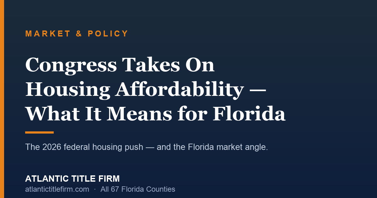 Congress takes on housing affordability in 2026