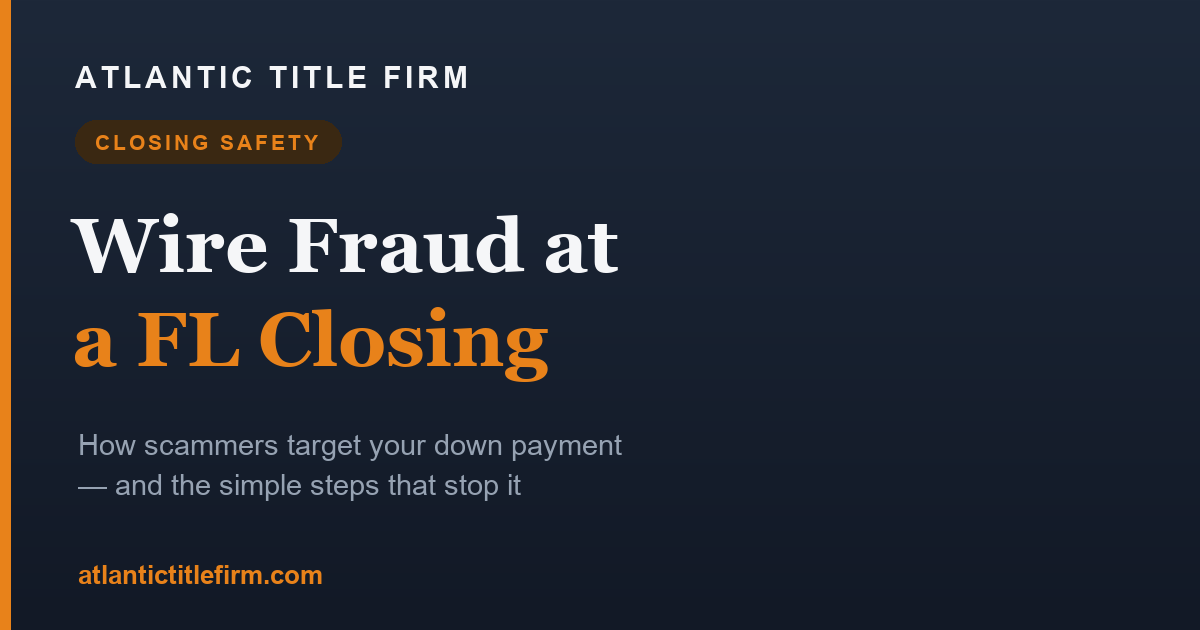 Wire Fraud at a Florida Closing: How to Protect Your Down Payment